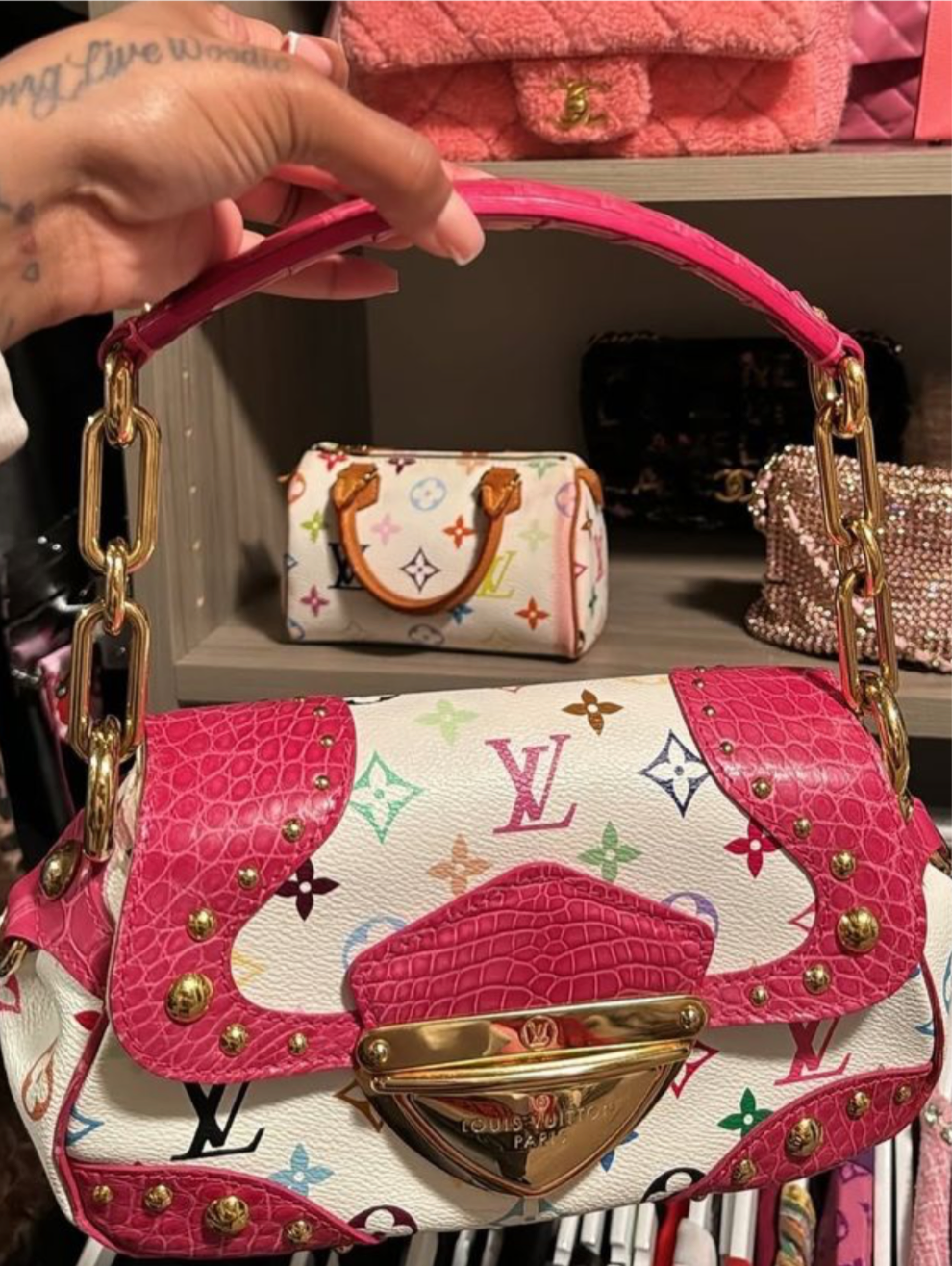 Louis Vuitton X Takashi Murakami Croc Print Marilyn Bag
