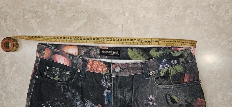 Roberto Cavalli Floral Jeans - L