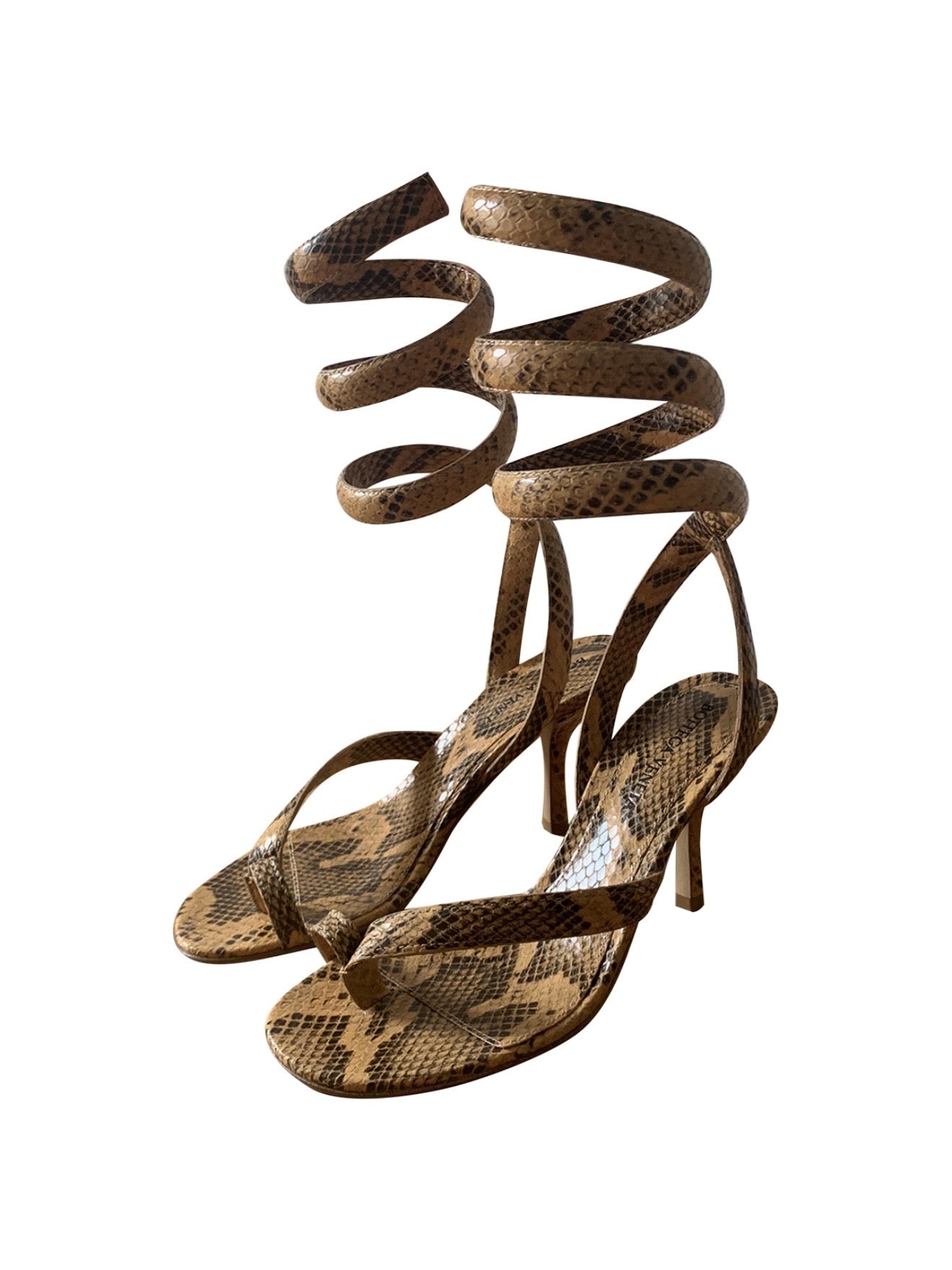 Botegga Venetta Python Spiral Heels Yellow - 37