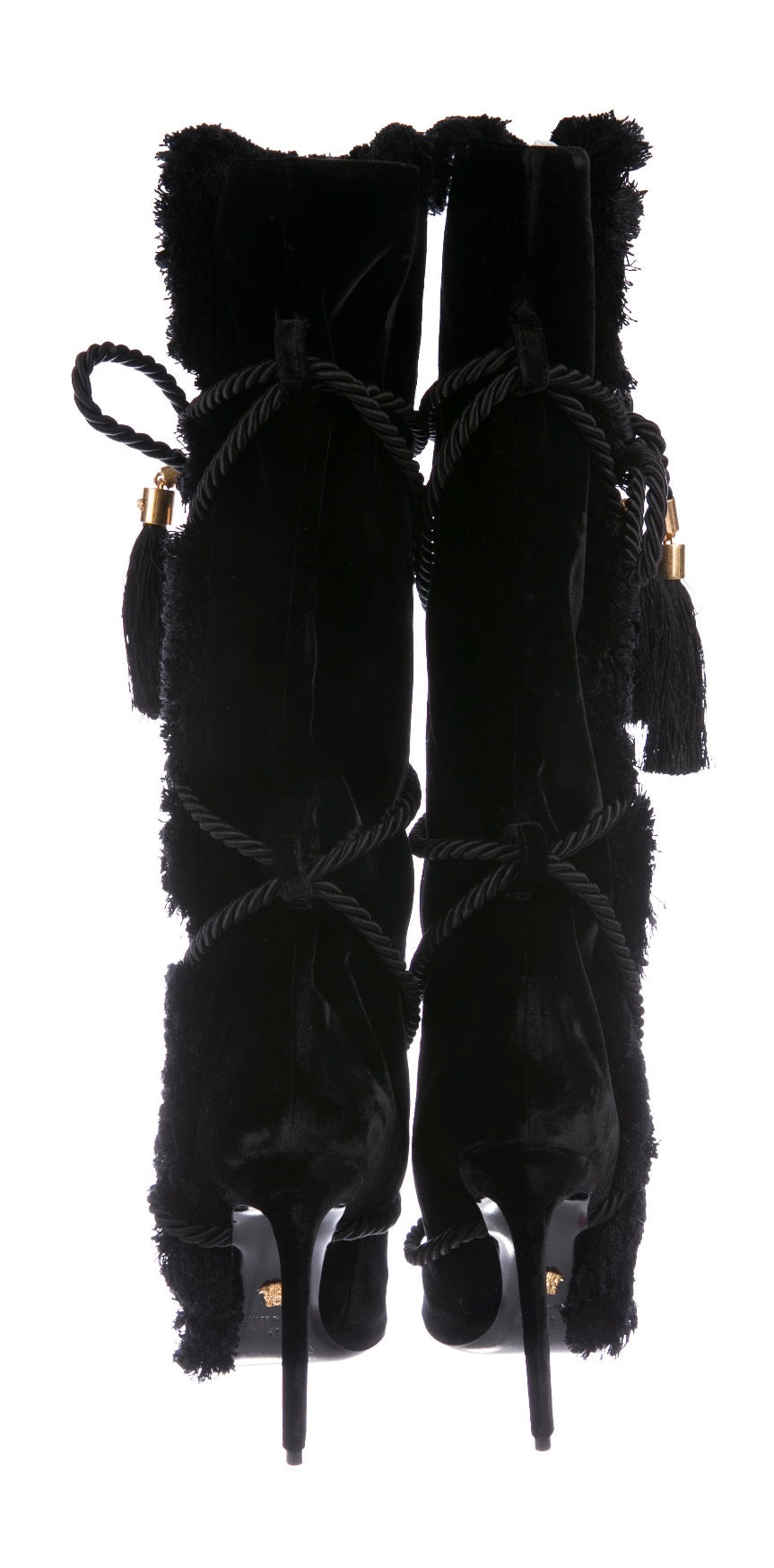 Versace Pillow Talk Velvet Rope Boots - 38 + 39