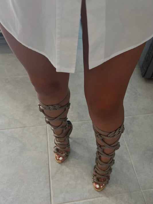 Jimmy Choo Lace Up Rope Boots - 38