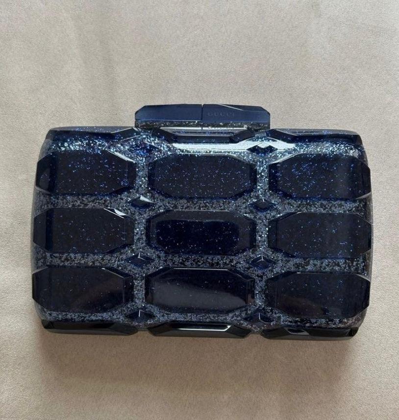 Gucci Aristographic Glittered Plexiglass evening clutch