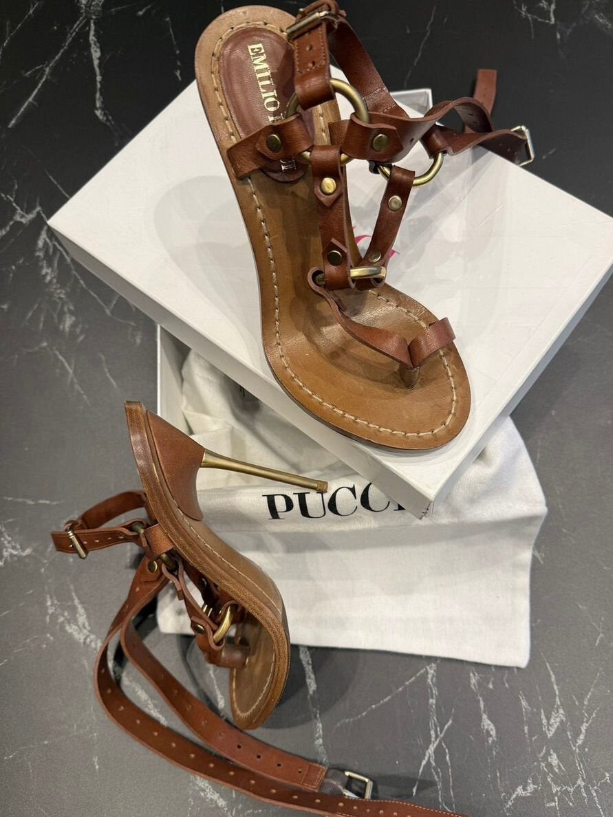 Emilio Pucci Spring 2011 Gladiator Bondage Heels - 36