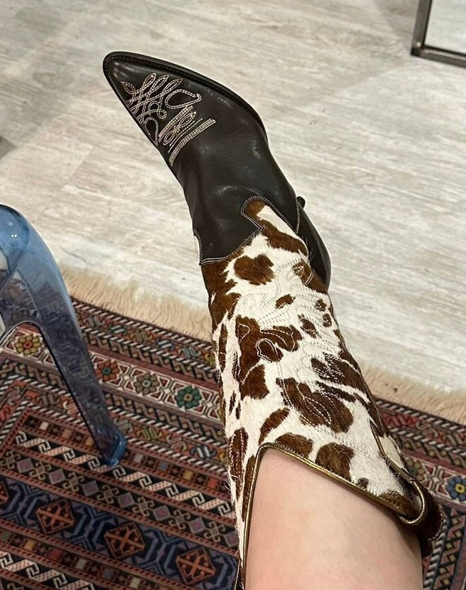 Dolce & Gabbana 2004 Pony Hair Cowboy Boots - 39