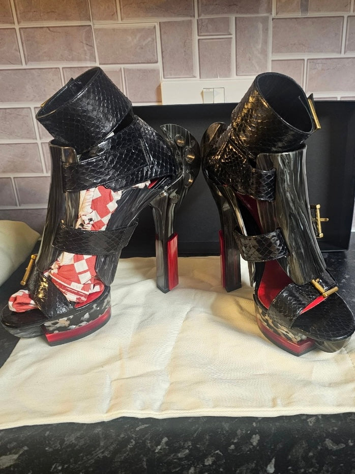 Alexander McQueen Python Runway Heels - 37.5/38