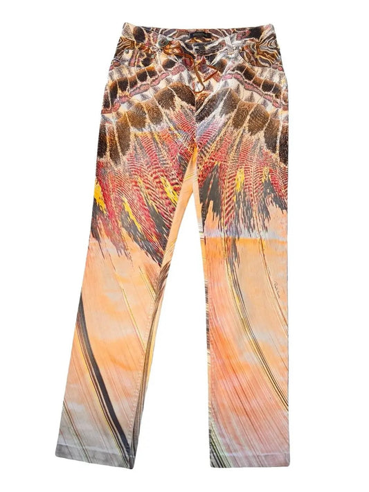 Roberto Cavalli Feather Jeans - L