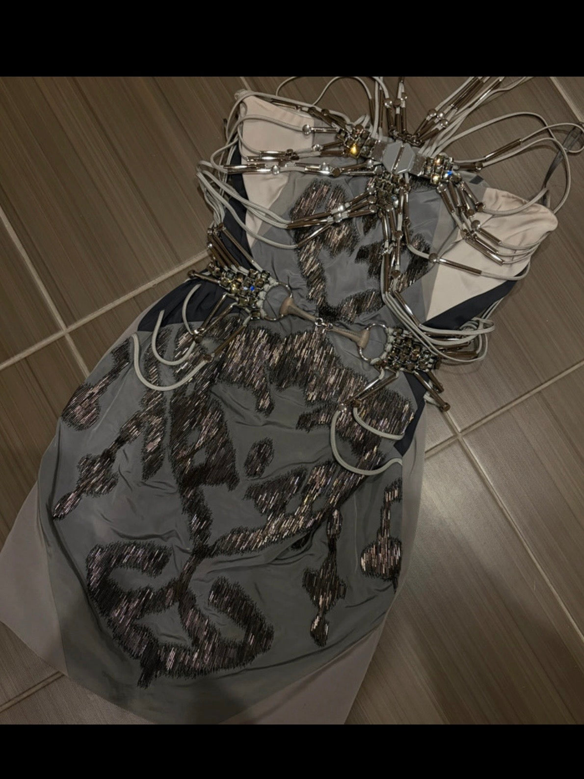 Gucci 2010 Horsebit Swarovski Embellished Silk Dress - S/M