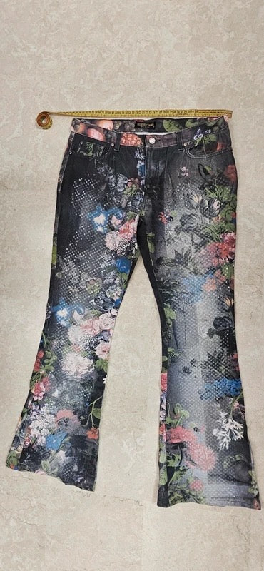 Roberto Cavalli Floral Jeans - L