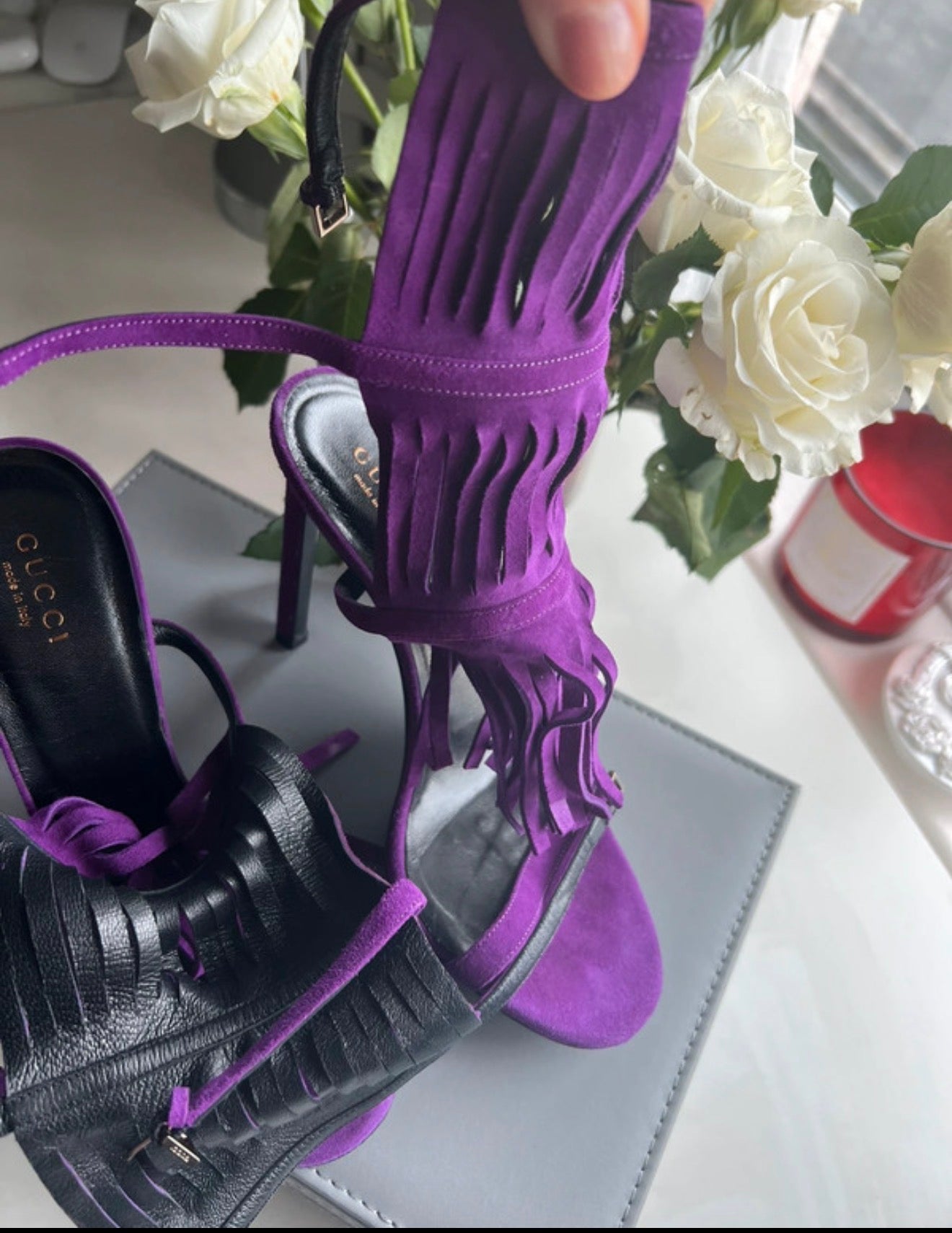 Gucci Becky Fringe Heels - 36.5