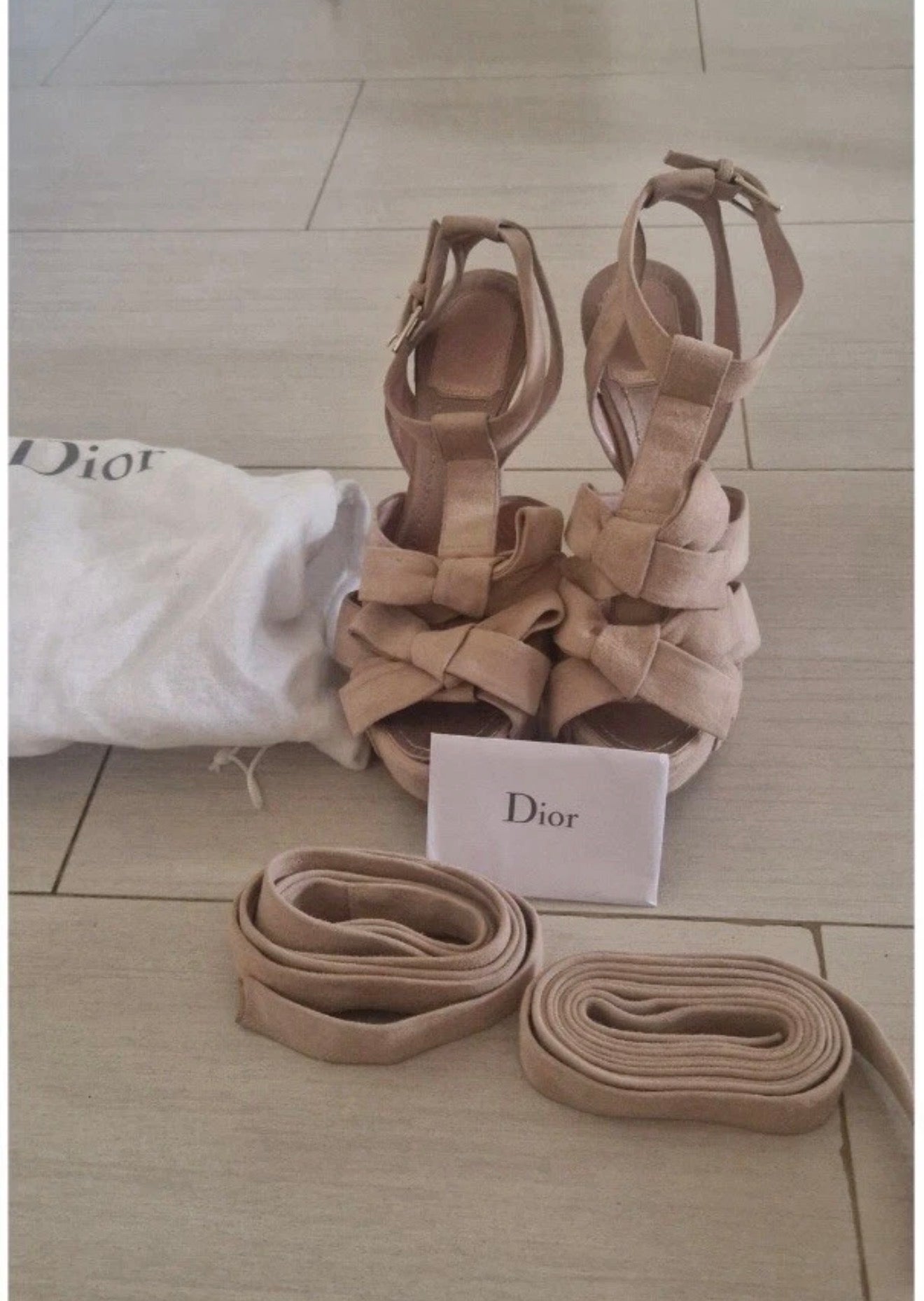 Dior Suede Bow Platform Heels - 39