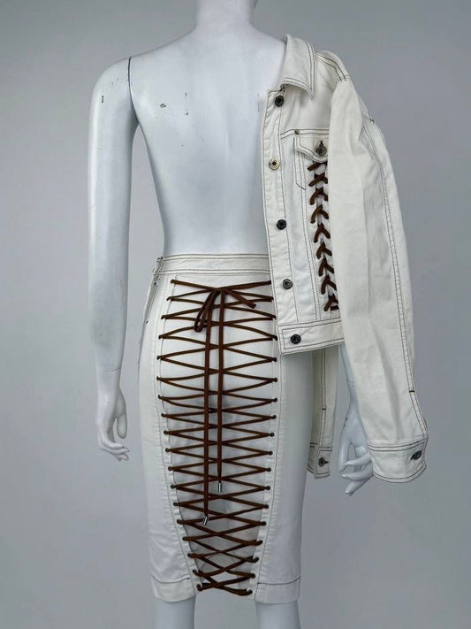Dolce & Gabbana Lace Up Denim Set - XS