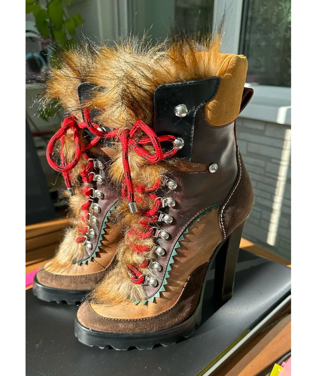 Dsquared2 Fur Boots with Heel - 40