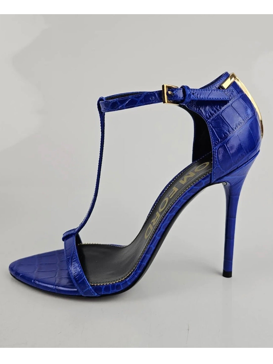 Tom Ford Embossed Leather Croc Print Heels Brand New - 37