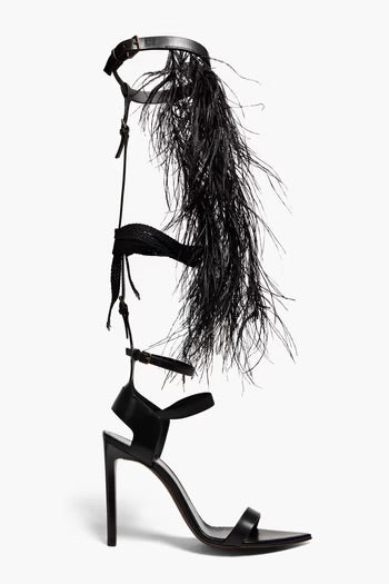 Saint Laurent Ostrich Feather Heel/Boot - 39