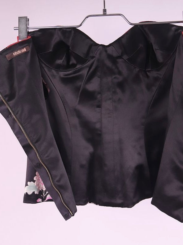 Roberto Cavalli 2008 Floral Silk Corset - S