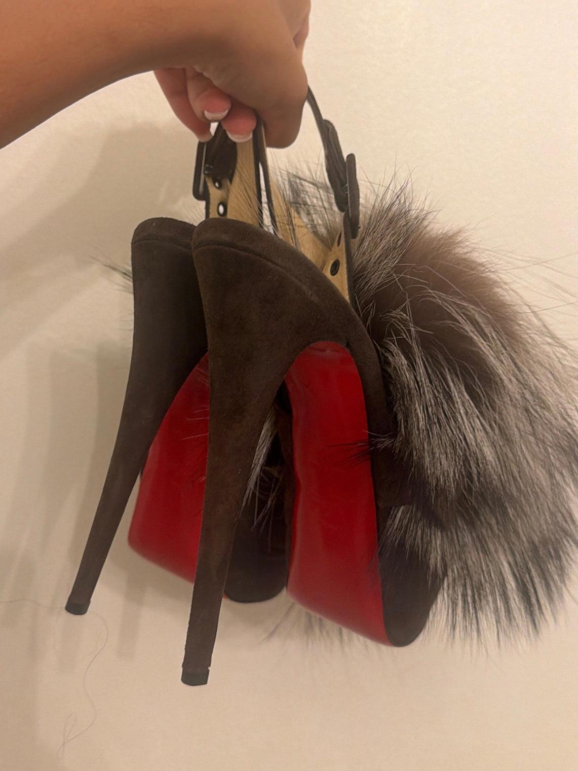Christian Louboutin Fur Splash Heels - 40