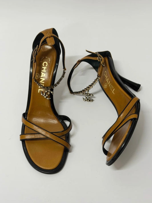 Chanel Charm Rhinestone Heels - 38.5