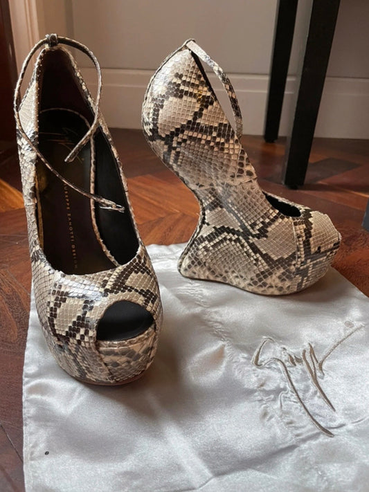 Giuseppe Zanotti Python Wedge Brand New - 38