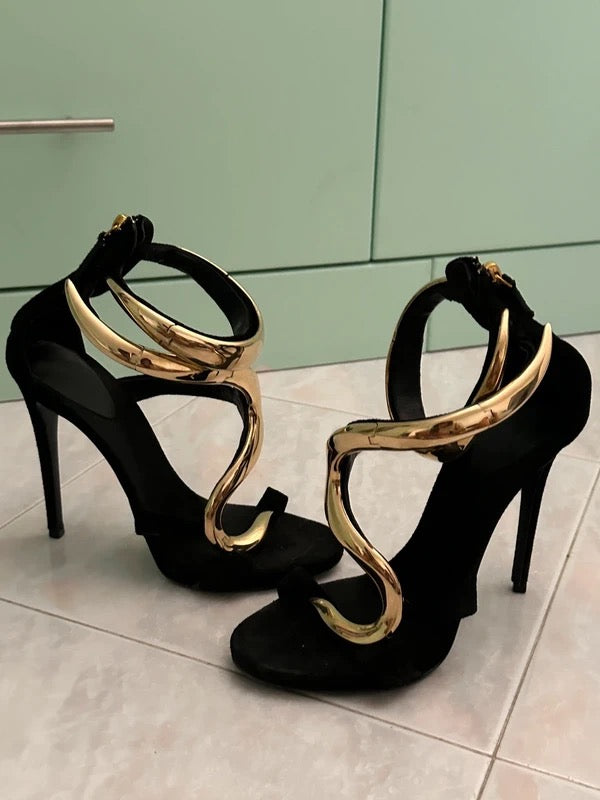 Giuseppe Zanotti Gold Venere Heel - 37