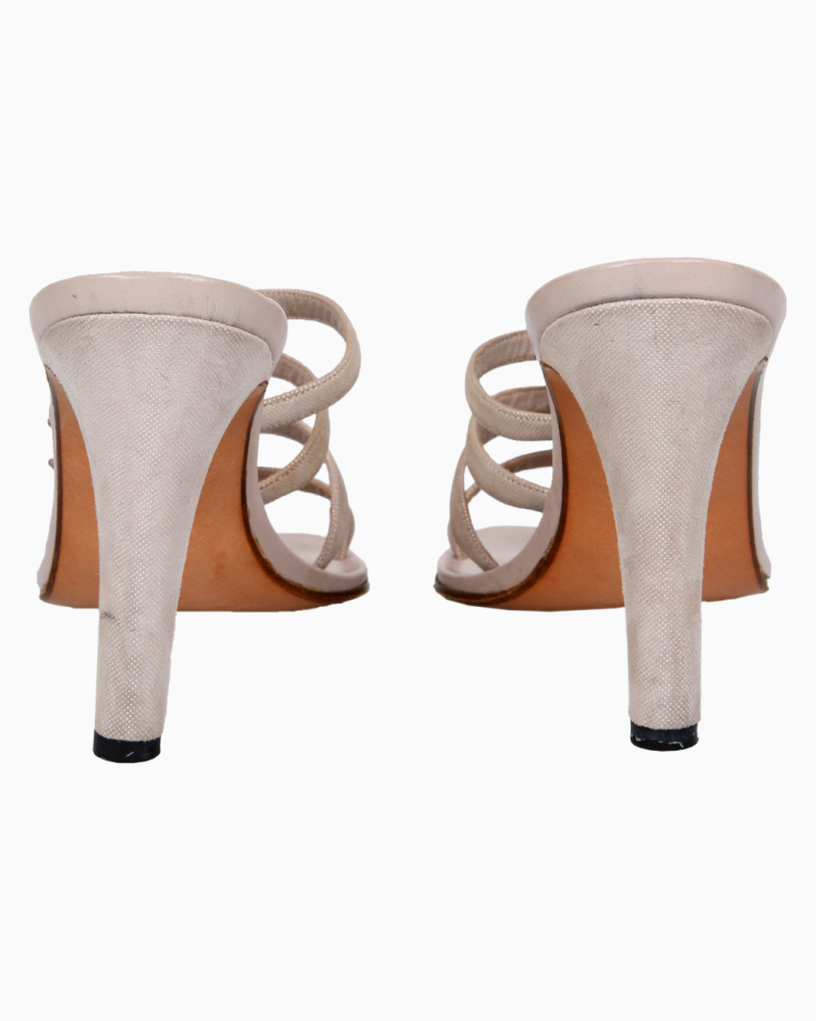 Chanel Rhinestone Strappy Heels - 37.5