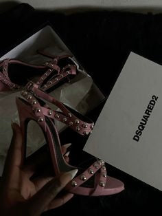 Dsquared2 Barbie Pink Studded Heels - 38