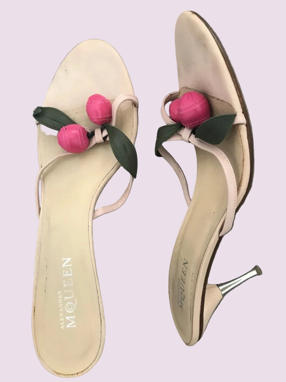 Alexander McQueen Cherry Mules - 38.5