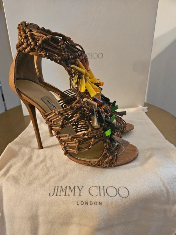 Jimmy Choo Embellished Crochet Heels - 37,38,39+ 41
