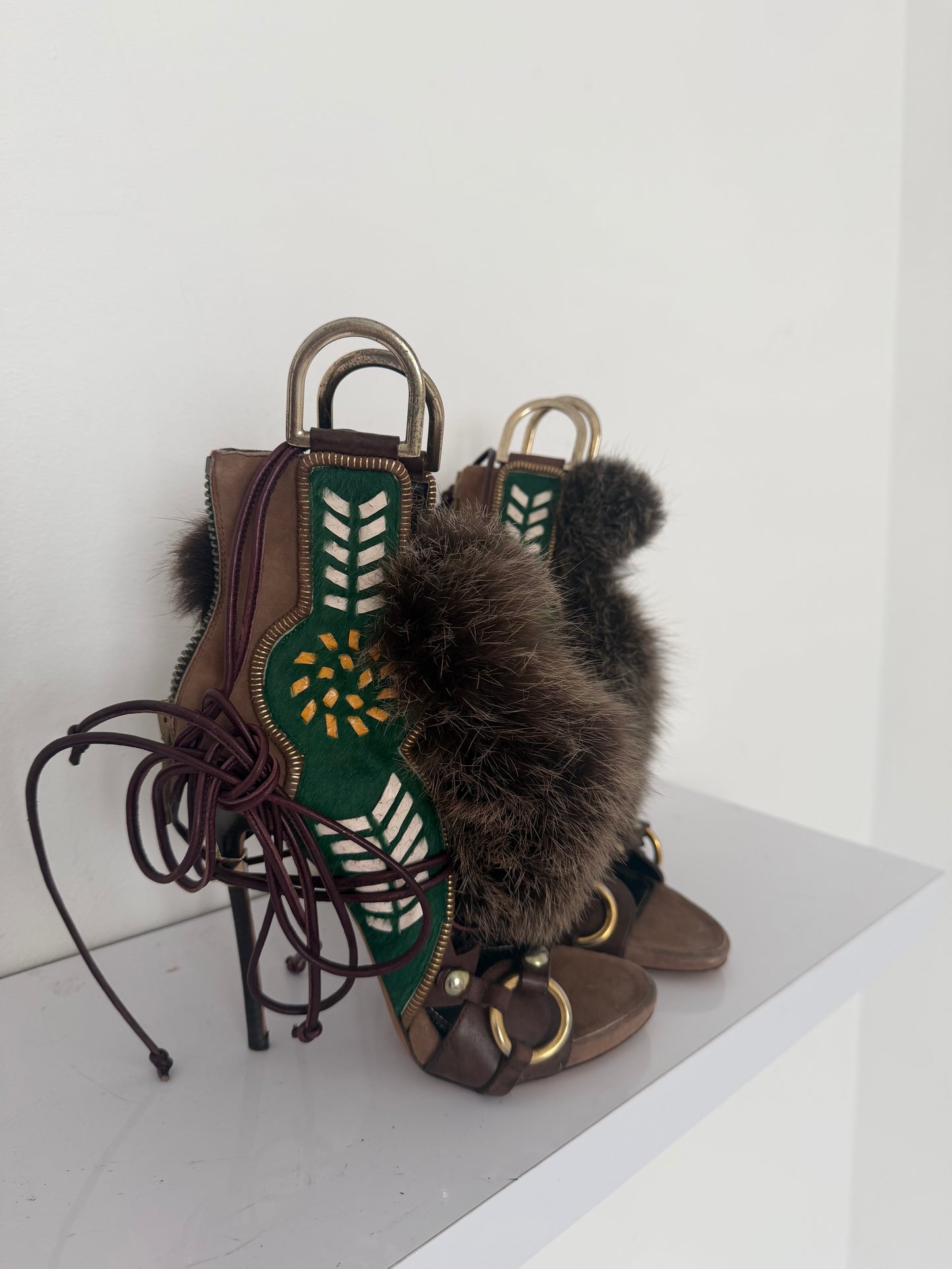 Dsquared2 Fur Lace Up Boots - 39