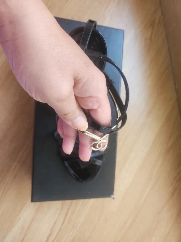 Chanel Logo Charm Heels - 37