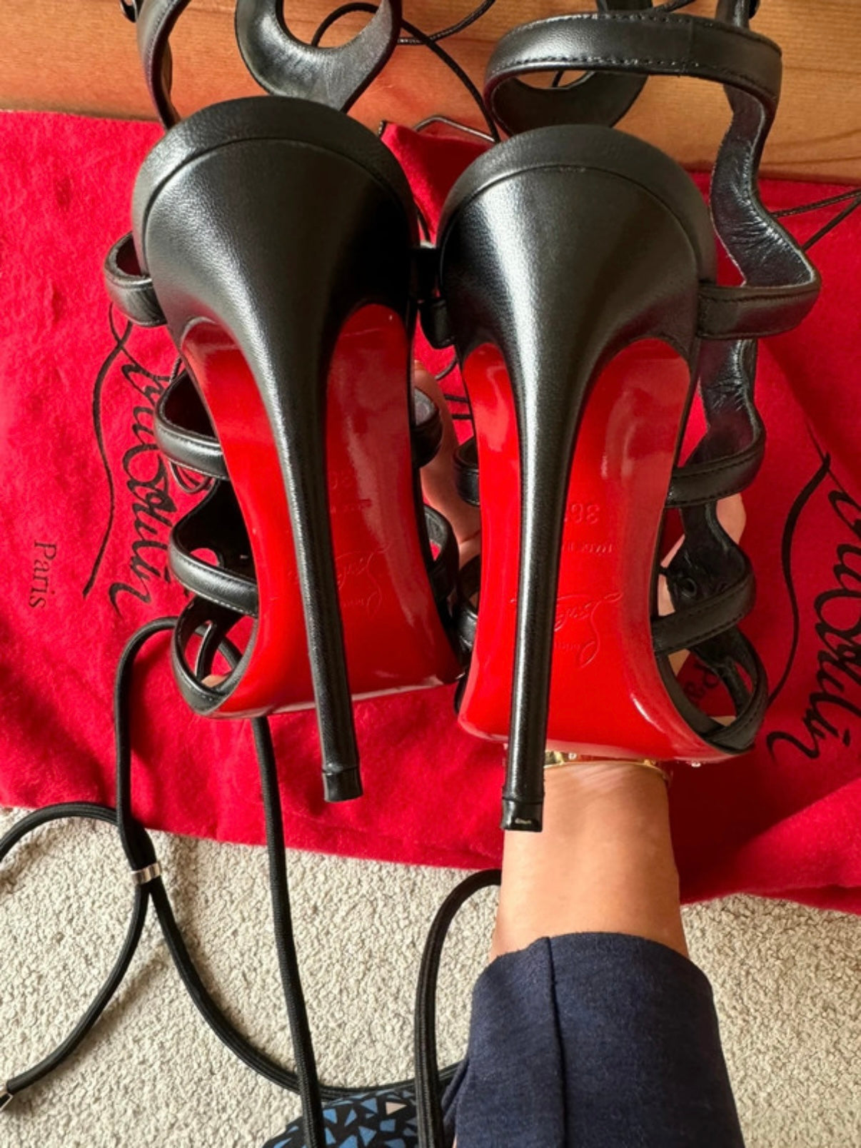 Christian Louboutin Amazoulo 100 Gladiator Heels - 36.5/37