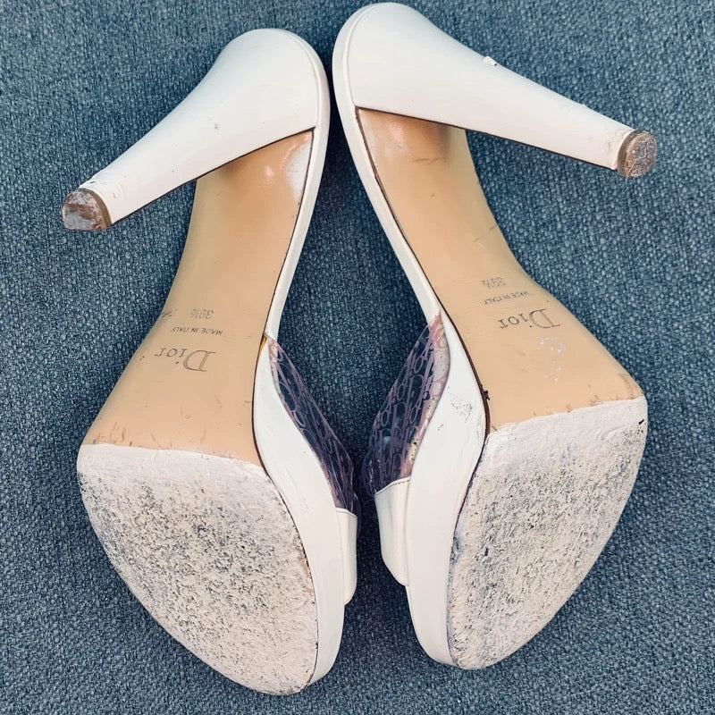 Dior Trotter Monogram Flower Heels - 39.5