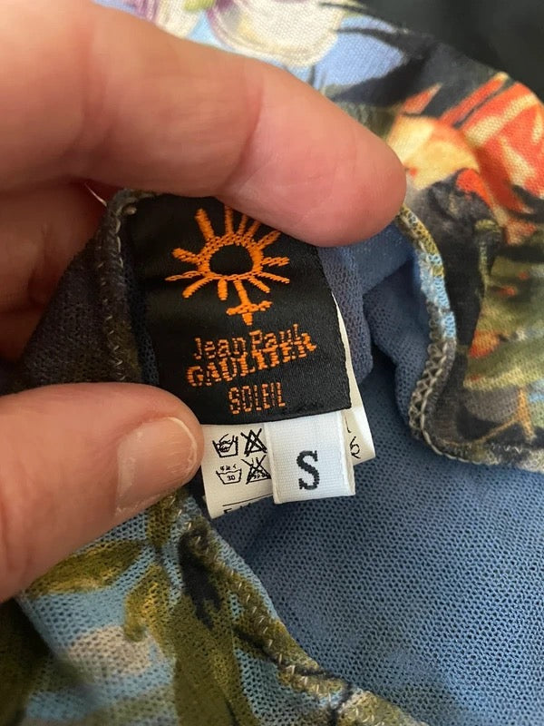 Jean Paul Gaultier S/S 1999 Flamingo Mesh Maxi Dress - S