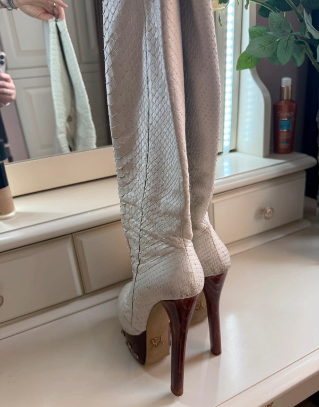 Gianmarco Lorenzi White Python Boots - 36