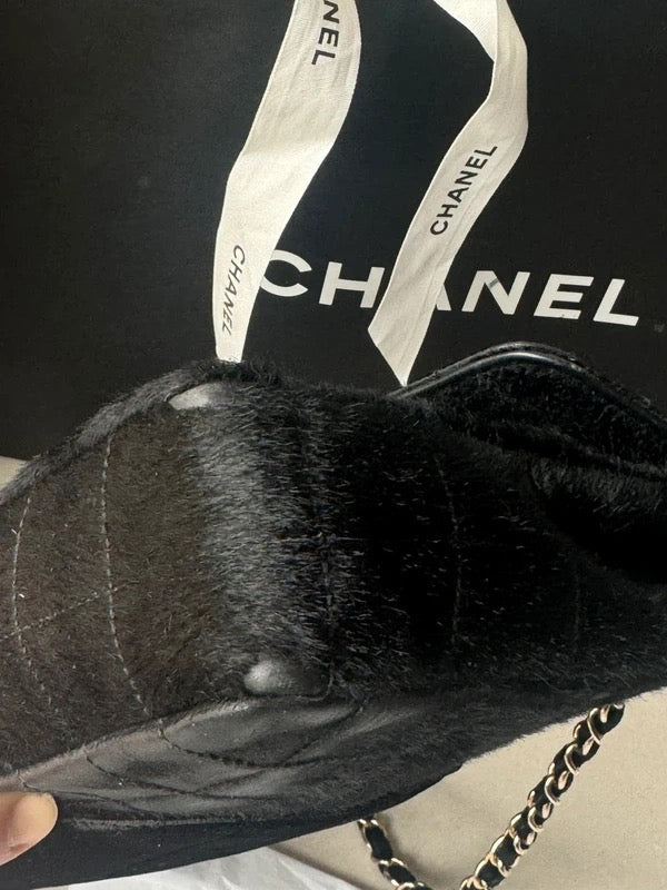 Chanel Pony Hair & Velvet Chocolate Bar Flap Bag