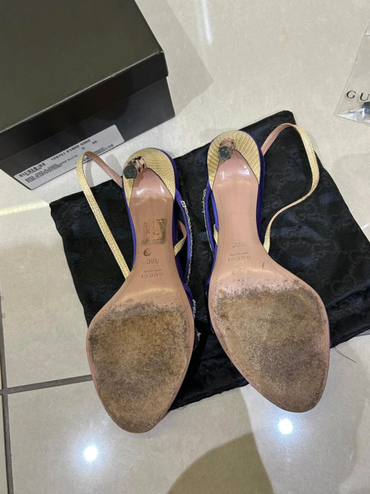 Gucci by Tom Ford Bamboo Croc Heels - 38