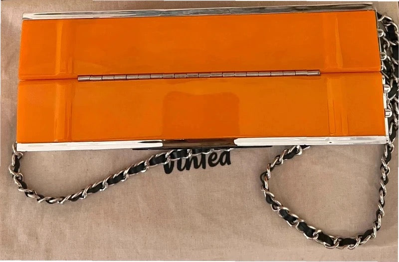 Chanel Clutch Paris-hamburg Lucite Shipping Container Collectors Bag