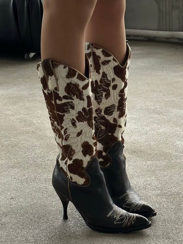 Dolce & Gabbana 2004 Pony Hair Cowboy Boots - 39