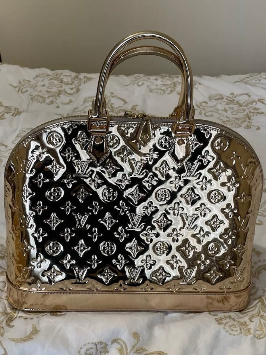 Louis Vuitton Alma Handbag Monogram Miroir PVC Gold