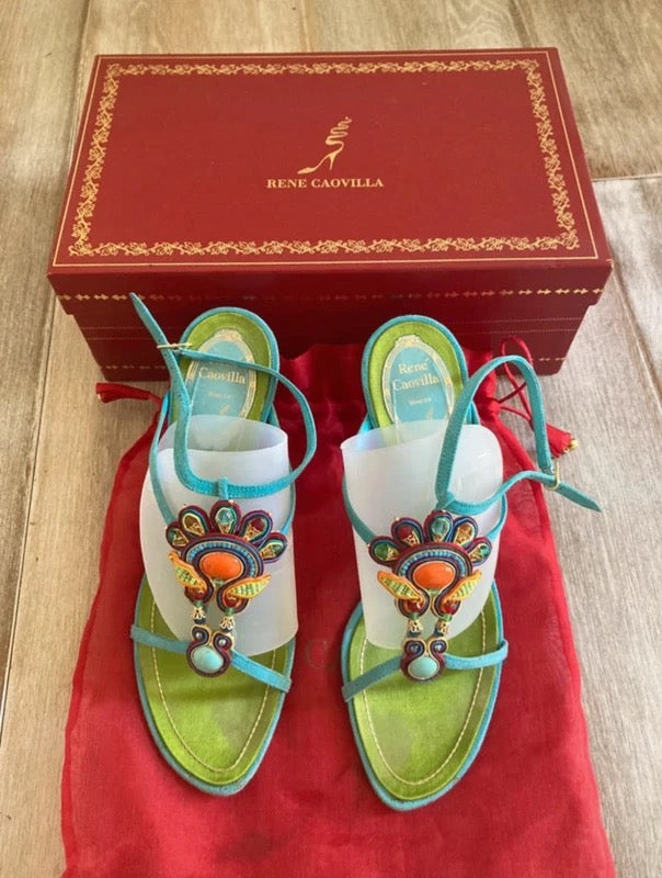 Rene Caovilla Beaded Heels - 36.6/37
