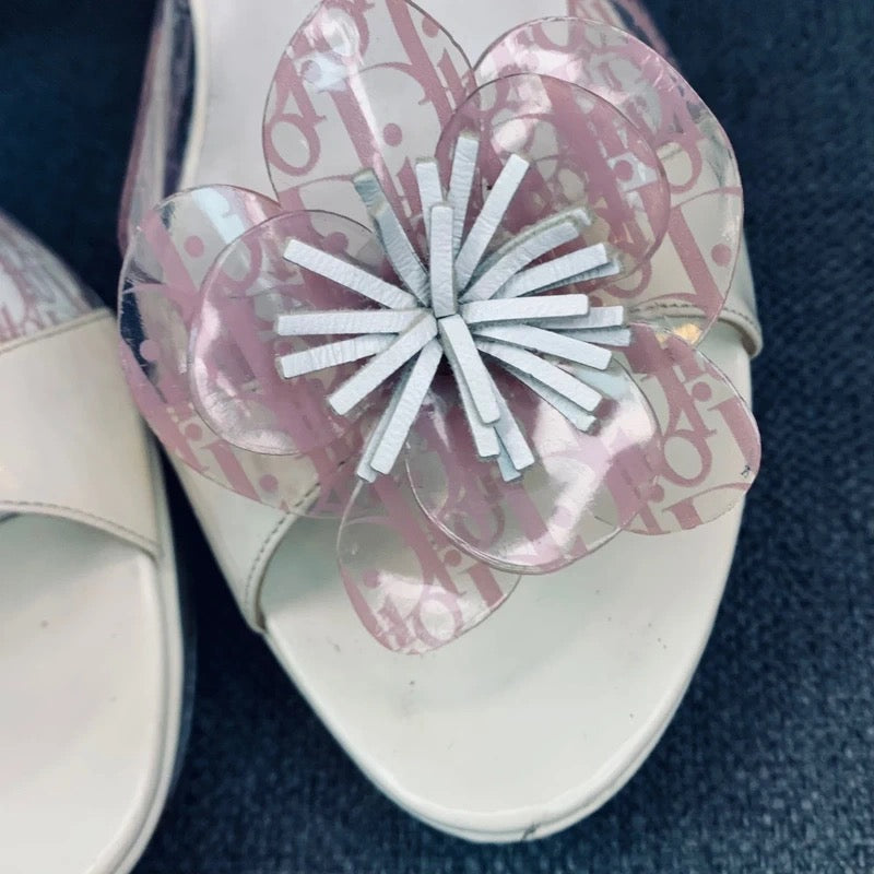 Dior Trotter Monogram Flower Heels - 39.5