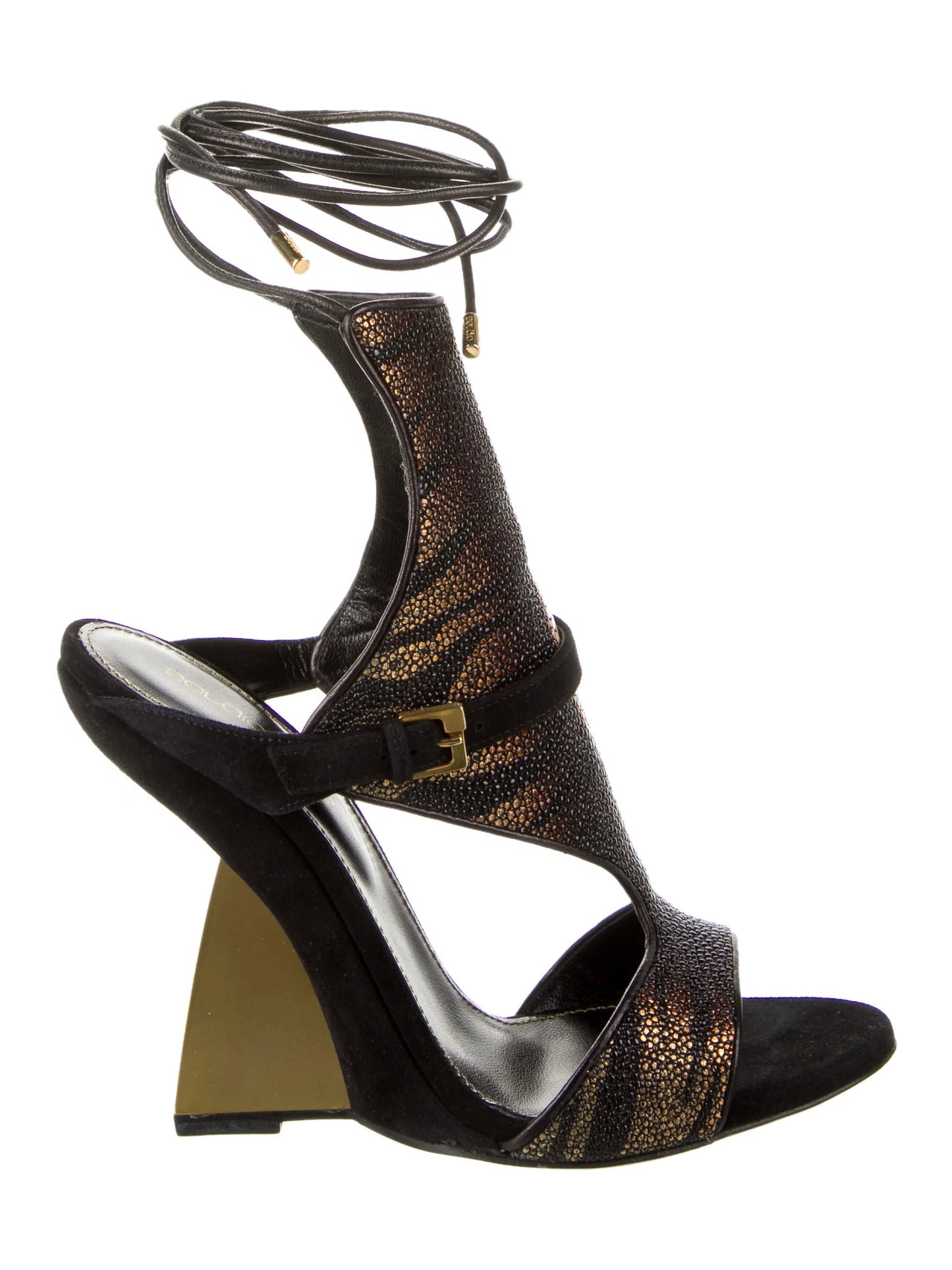 Sergio Rossi Runway Stingray Wedge Heels Brand New - 37/37.5