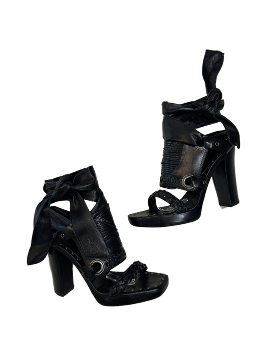 Yves Saint Laurent 2001 Runway Bondage Heels - 37.5 + 38