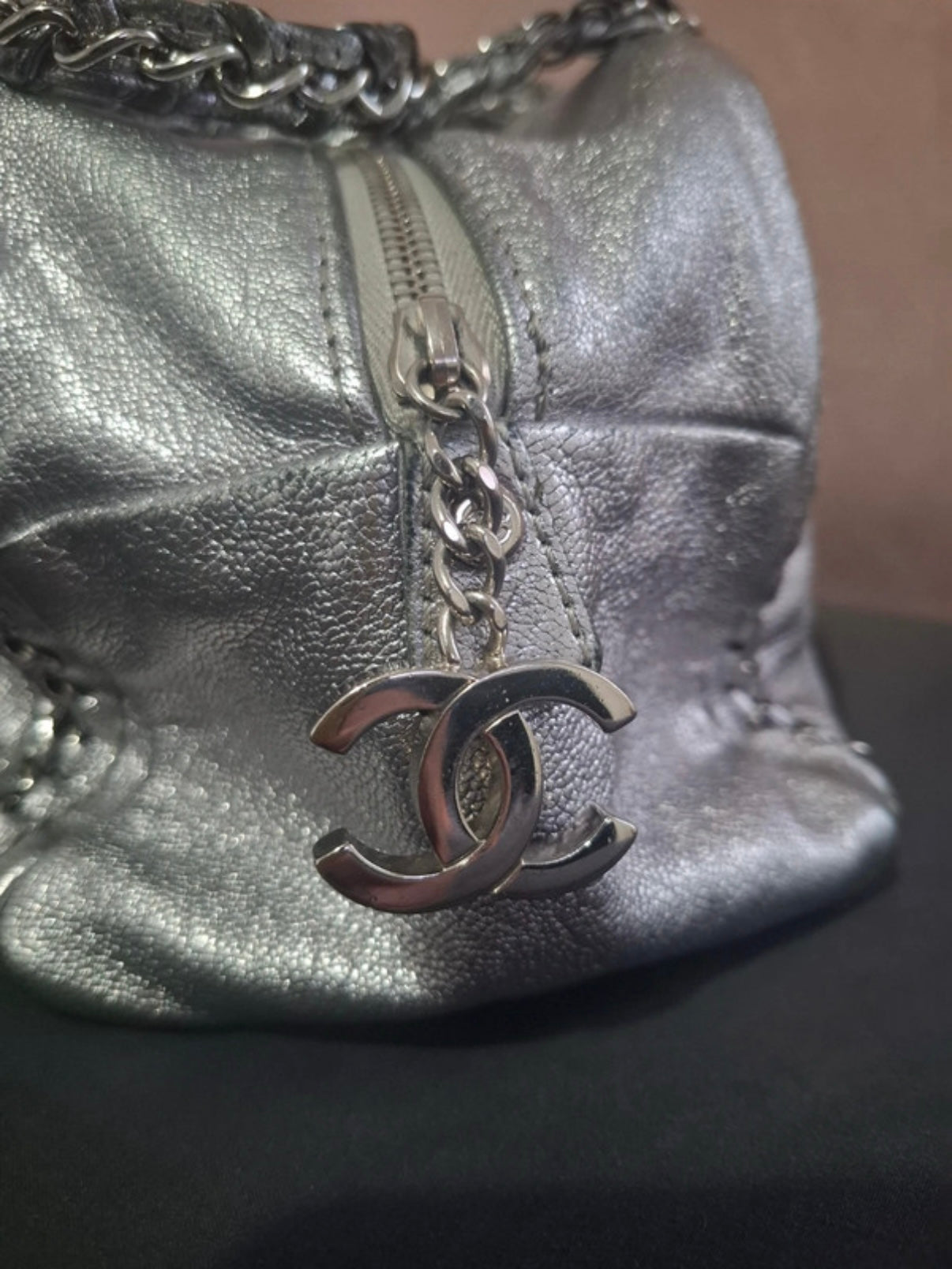 Chanel Bowling Bag Silver