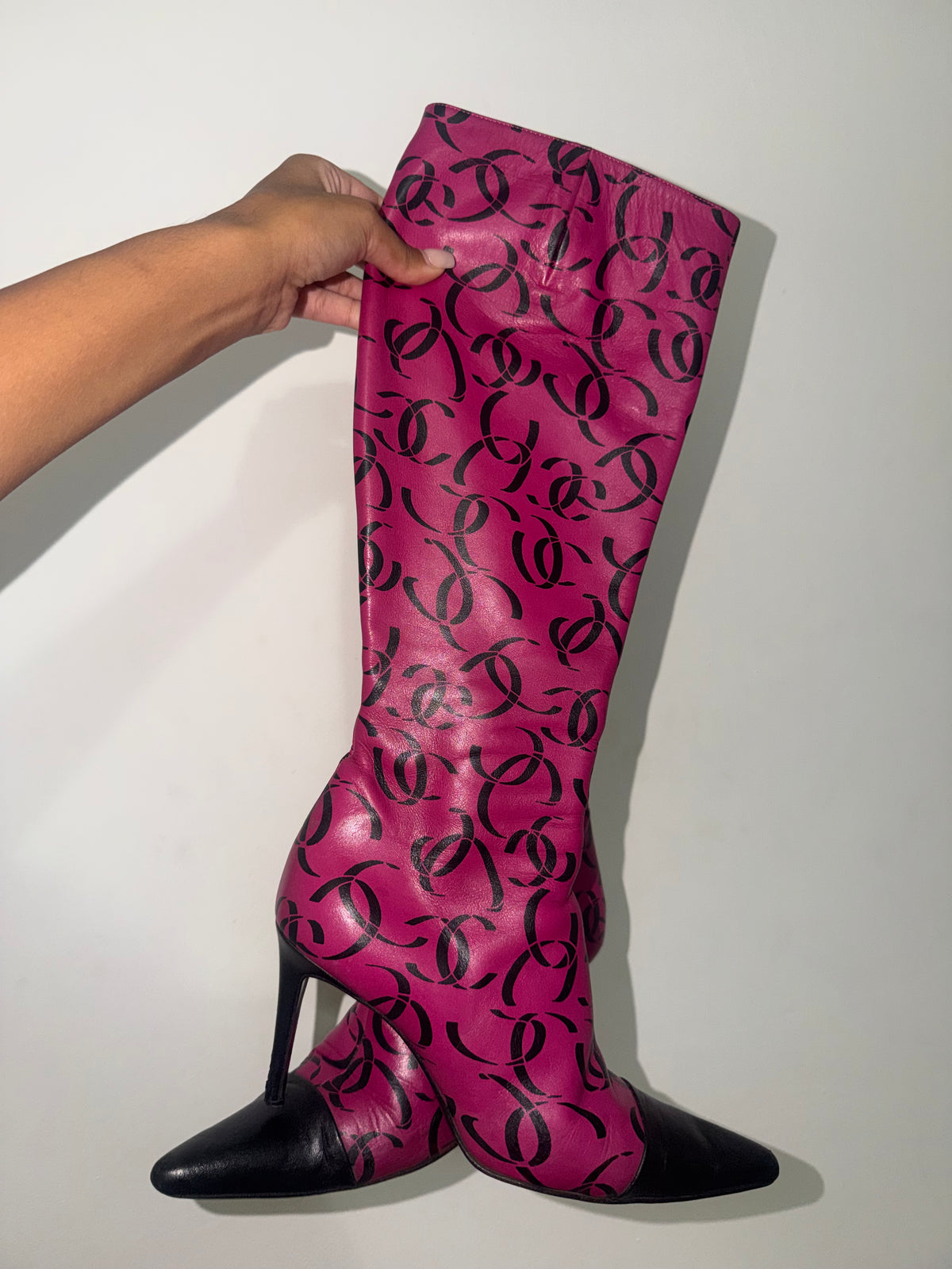 Chanel CC Logo Knee High Boots - 39.5