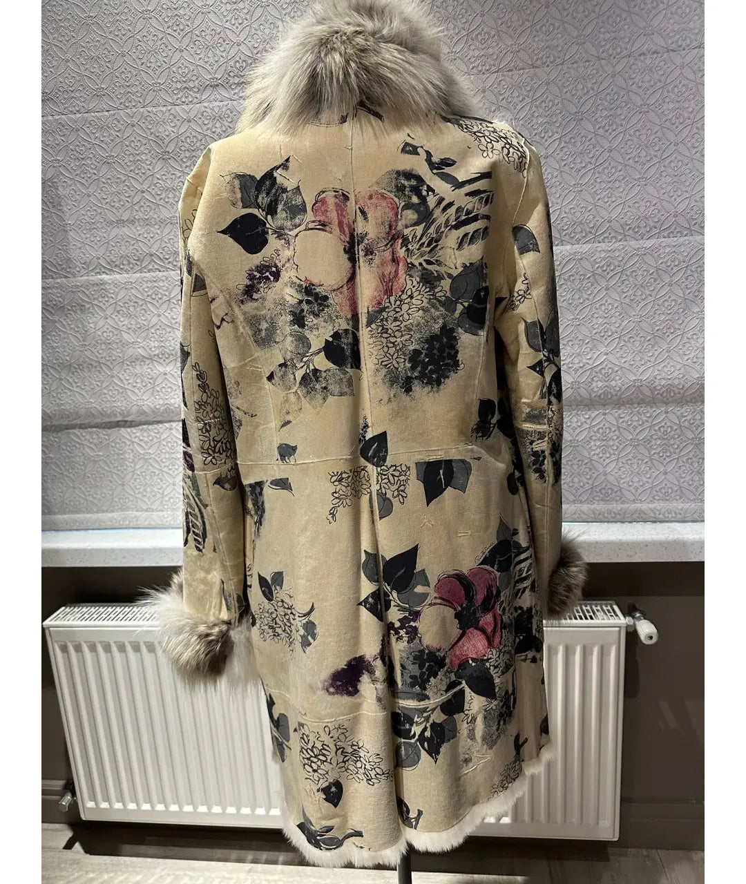 Roberto Cavalli F/W 2008 Shearling Hand Painted Fur Lined Coat - S