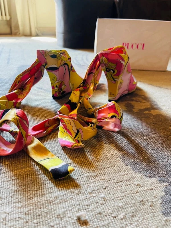 Emilio Pucci Lace Up Wedge Heel - 38