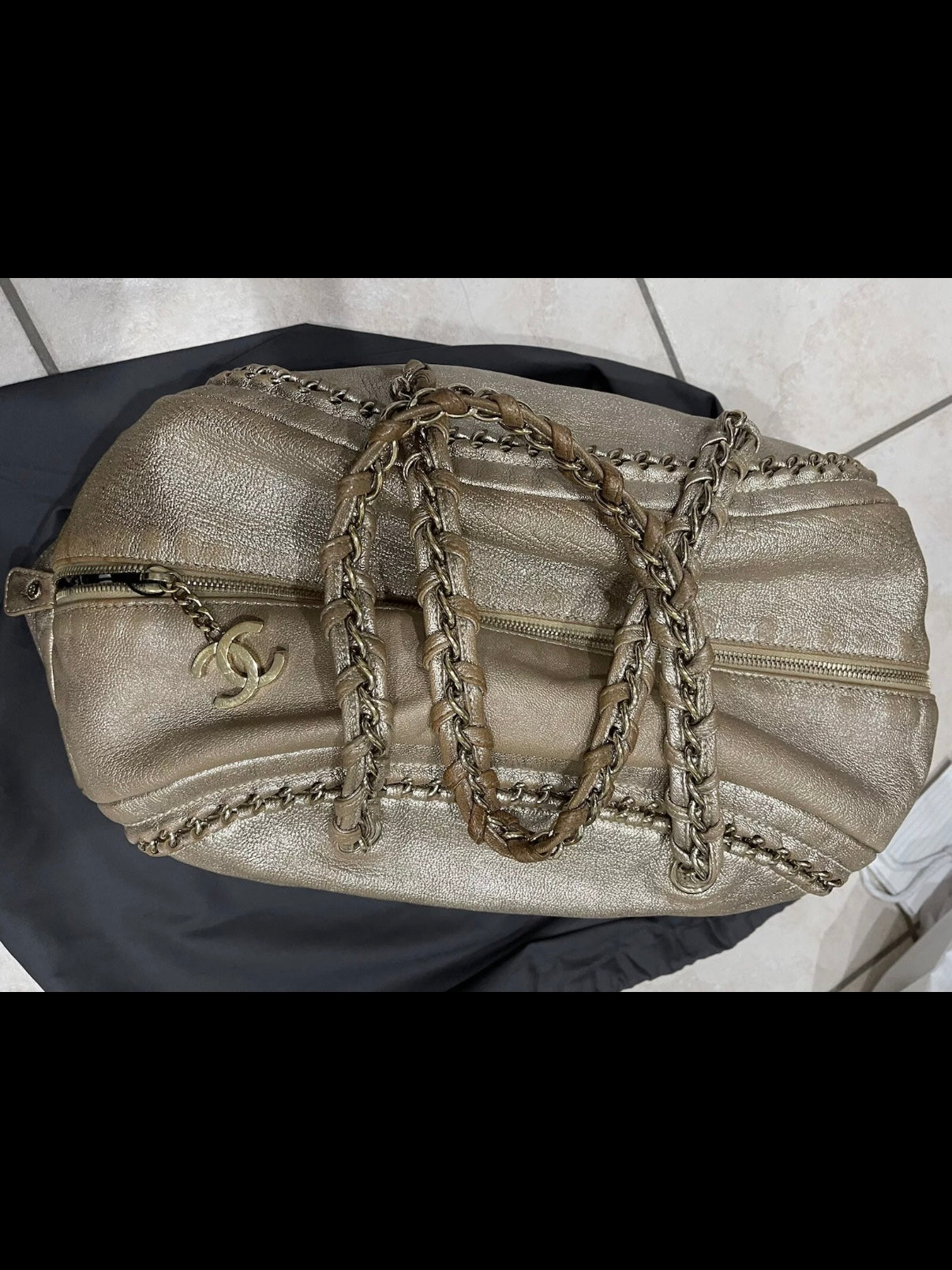 Chanel Bowling Bag Gold Jumbo