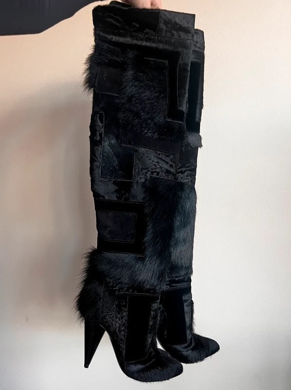 Tom Ford Patchwork Runway Boots - 39.5
