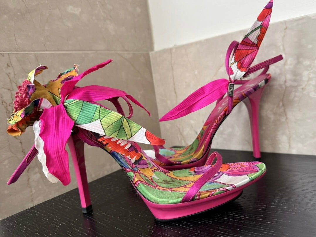 Dior Galliano Flower Heels - 37