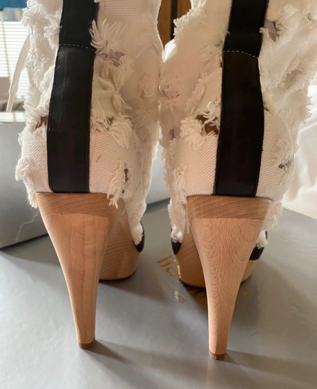 Vivienne Westwood 2009 Tattered Platform Wooden Heel Brand New - 40